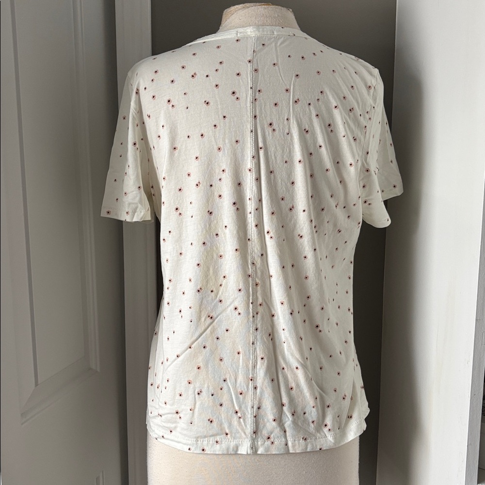 Rag & Bone white Tee with Florettes L NWOT - Picture 2 of 5
